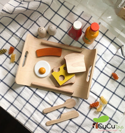 Breakfast tray, wooden toy