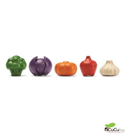 Set of 5 colorful vegetables, wooden toy
