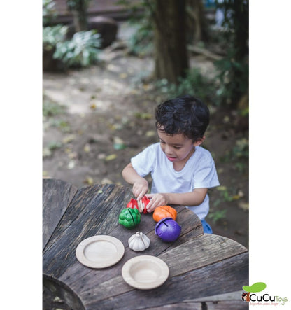 Set of 5 colorful vegetables, wooden toy