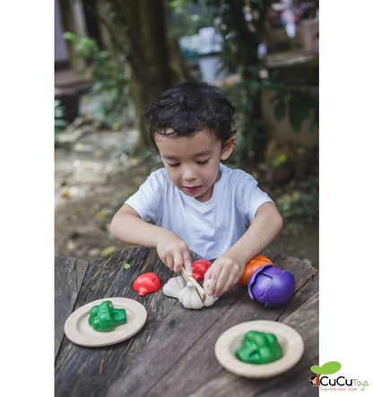 Set of 5 colorful vegetables, wooden toy
