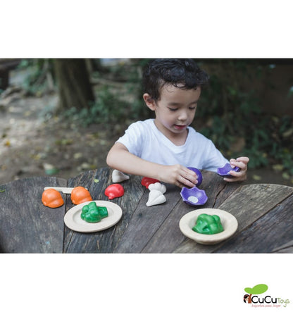 Set of 5 colorful vegetables, wooden toy