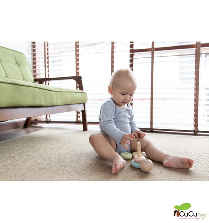Stacking rings, wooden toy