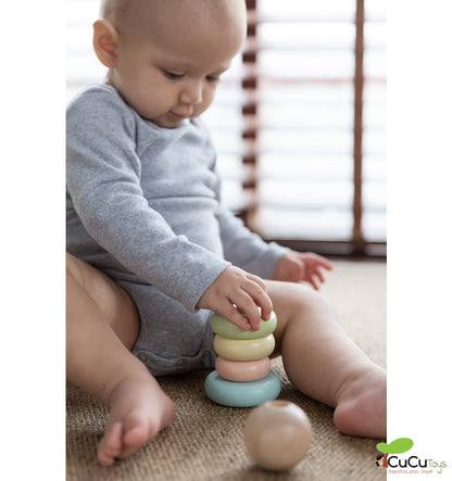Stacking rings, wooden toy