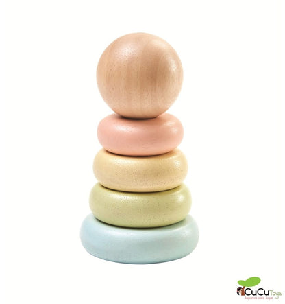 Stacking rings, wooden toy