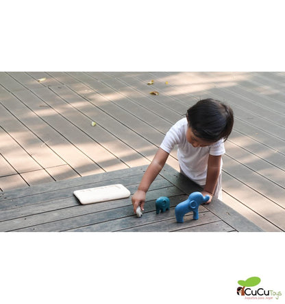 Puzzle encajable de elefantes, juguete ecológico