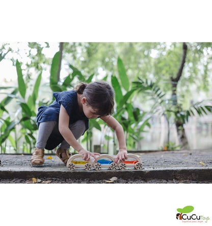 Carro aquático, brinquedo de madeira