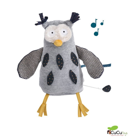 Musical owl doll - Les Moustaches