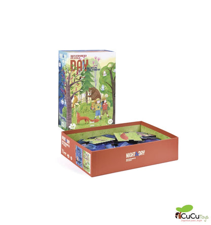 Night & Day In the Forest, Puzzle reversible de 54 piezas