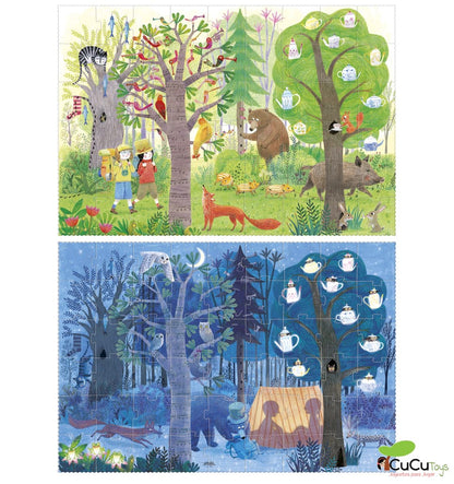 Night & Day In the Forest, Puzzle reversible de 54 piezas