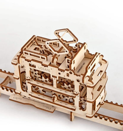 UGears - Bonde sobre trilhos, Kit de madeira 3D