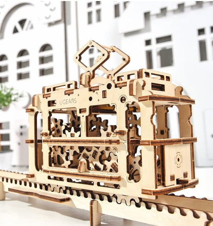UGears - Bonde sobre trilhos, Kit de madeira 3D