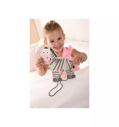 Juego para ensartar, diseño cebra