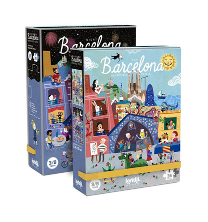 Night & day in Barcelona, Puzzle reversible de 36 piezas