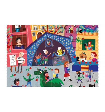 Night & day in Barcelona, Puzzle reversible de 36 piezas