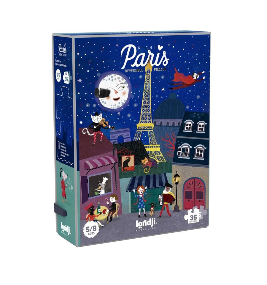 Night &amp; Day in Paris, 36-piece reversible puzzle