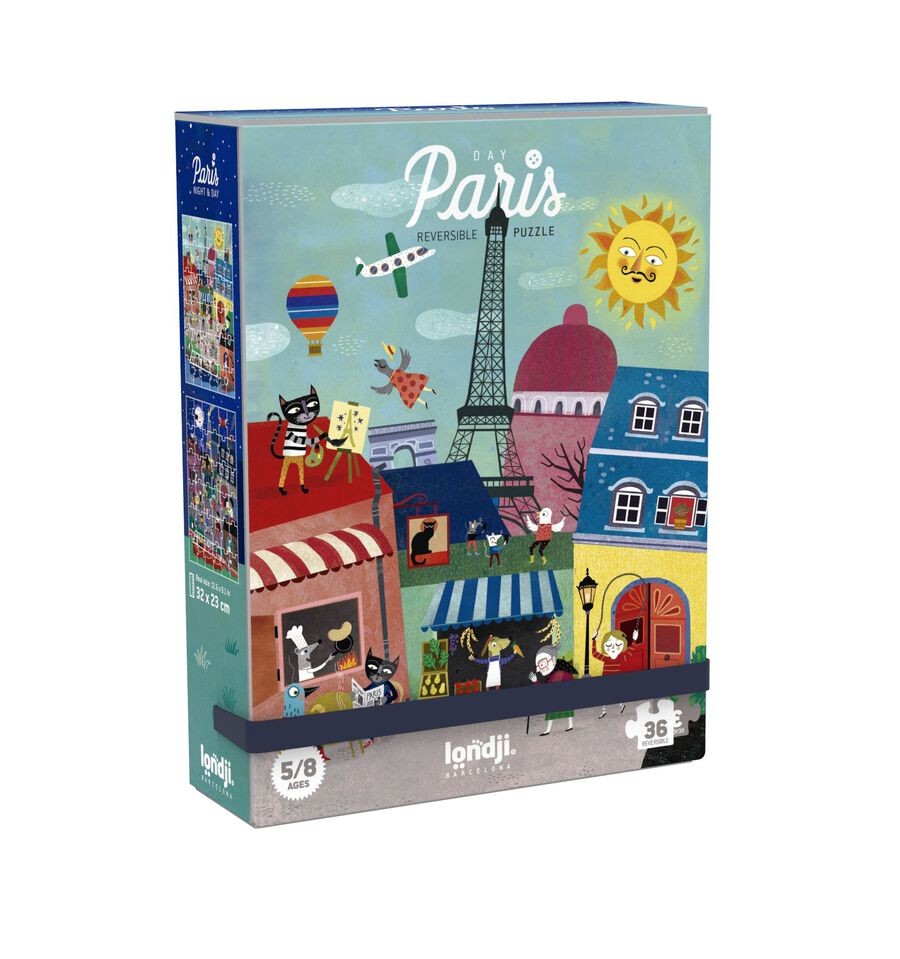 Night &amp; Day in Paris, 36-piece reversible puzzle