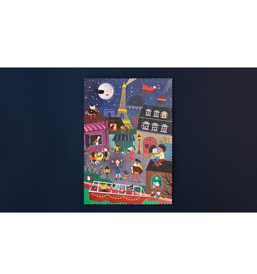 Night &amp; Day in Paris, 36-piece reversible puzzle
