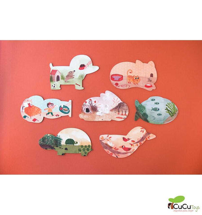 I love my pets, Puzzle reversible de 21 piezas