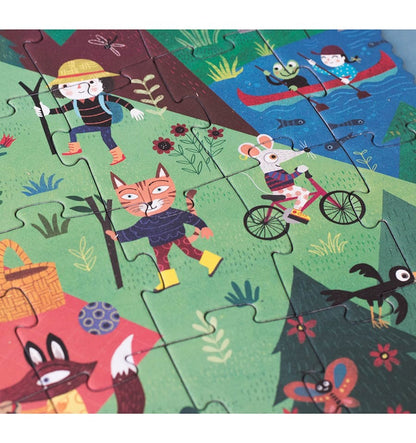 Let's go to the mountain, 36-piece reversible puzzle