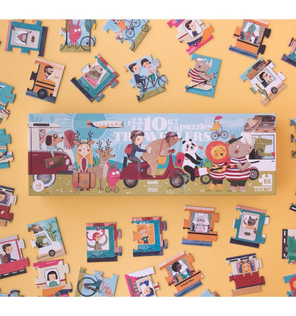 10 travelers, Progressive puzzle 1-10 pieces