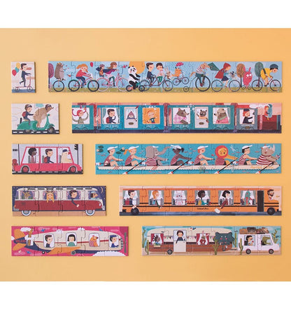 10 travelers, Progressive puzzle 1-10 pieces