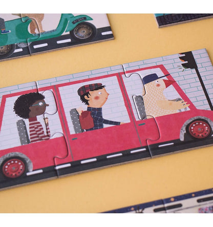 10 travelers, Progressive puzzle 1-10 pieces