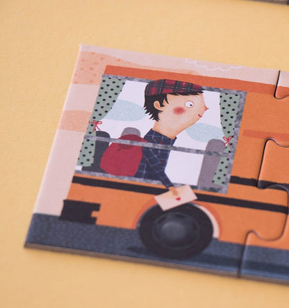 10 travelers, Progressive puzzle 1-10 pieces