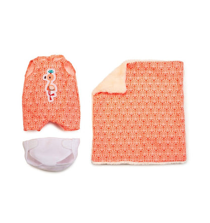 Bebê Anaïs com alcofa e boneca de pelúcia