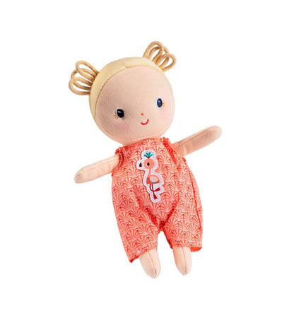 Bebê Anaïs com alcofa e boneca de pelúcia