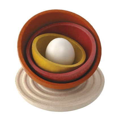 brinquedo de empilhar de madeira, design de pintinho