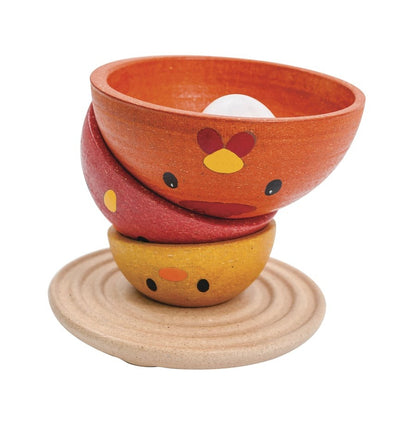 brinquedo de empilhar de madeira, design de pintinho