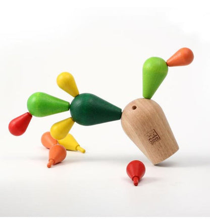 Jogo de empilhar e equilibrar, design de cacto