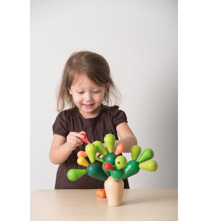 Jogo de empilhar e equilibrar, design de cacto