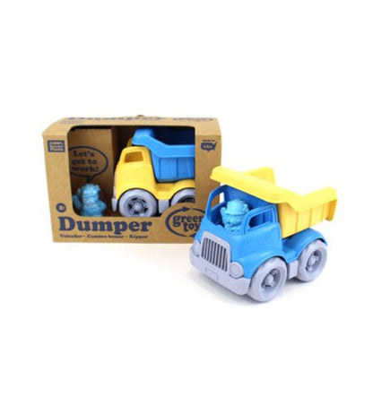 Small blue dump truck, eco-friendly toy