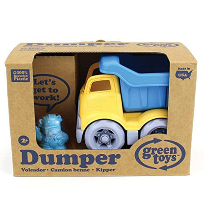 Small blue dump truck, eco-friendly toy