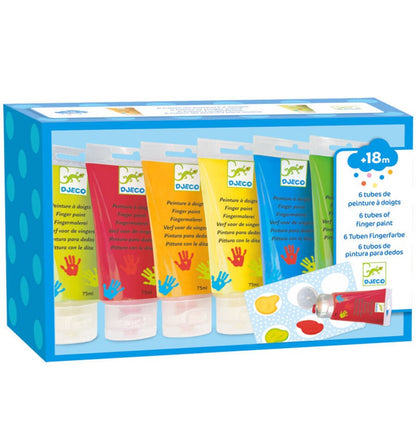 6 tubes of finger paint