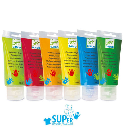 6 tubes of finger paint