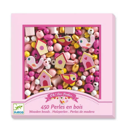 450 contas de madeira - Pássaros