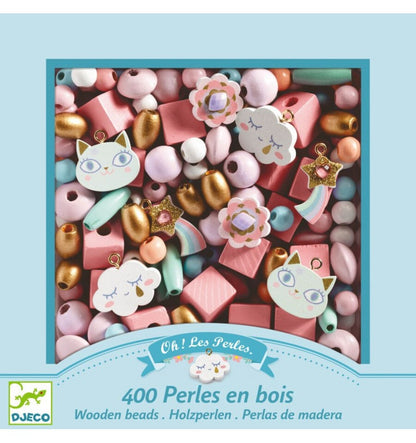 400 contas de madeira - Arco-íris