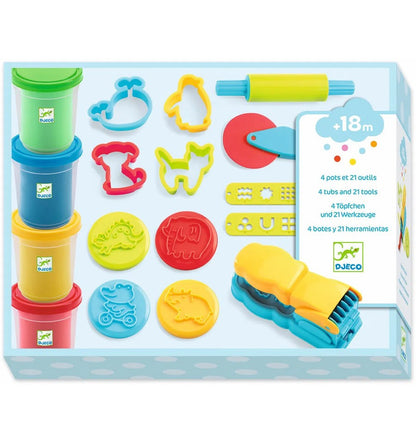 Conjunto de plasticina e moldes