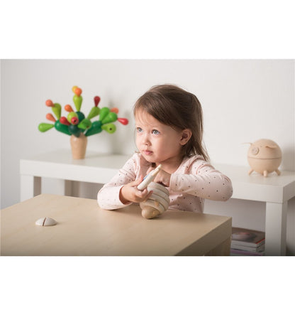 Ovelha empilhável, brinquedo de madeira