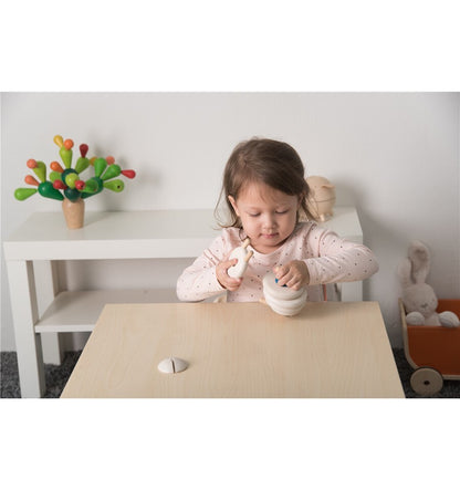 Ovelha empilhável, brinquedo de madeira