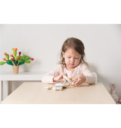 Ovelha empilhável, brinquedo de madeira