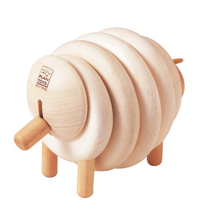 Ovelha empilhável, brinquedo de madeira