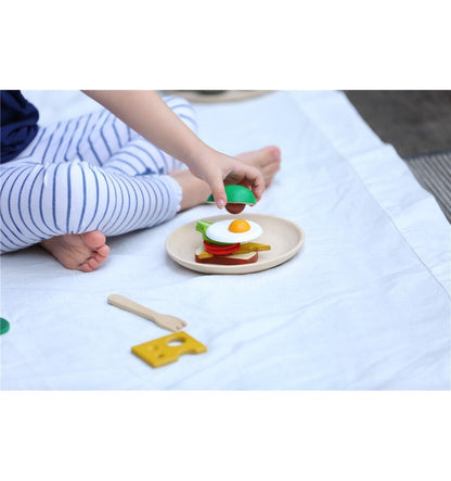 Menú desayuno, juguete de madera
