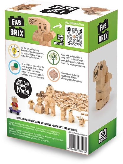 50 Natural Eco-Pack, wooden construction toys