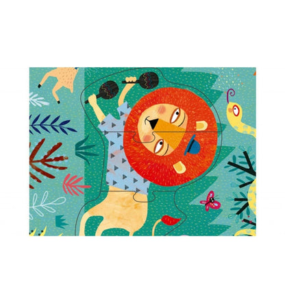 Meu quebra-cabeça da selva, quebra-cabeça progressivo de 2 a 8 peças