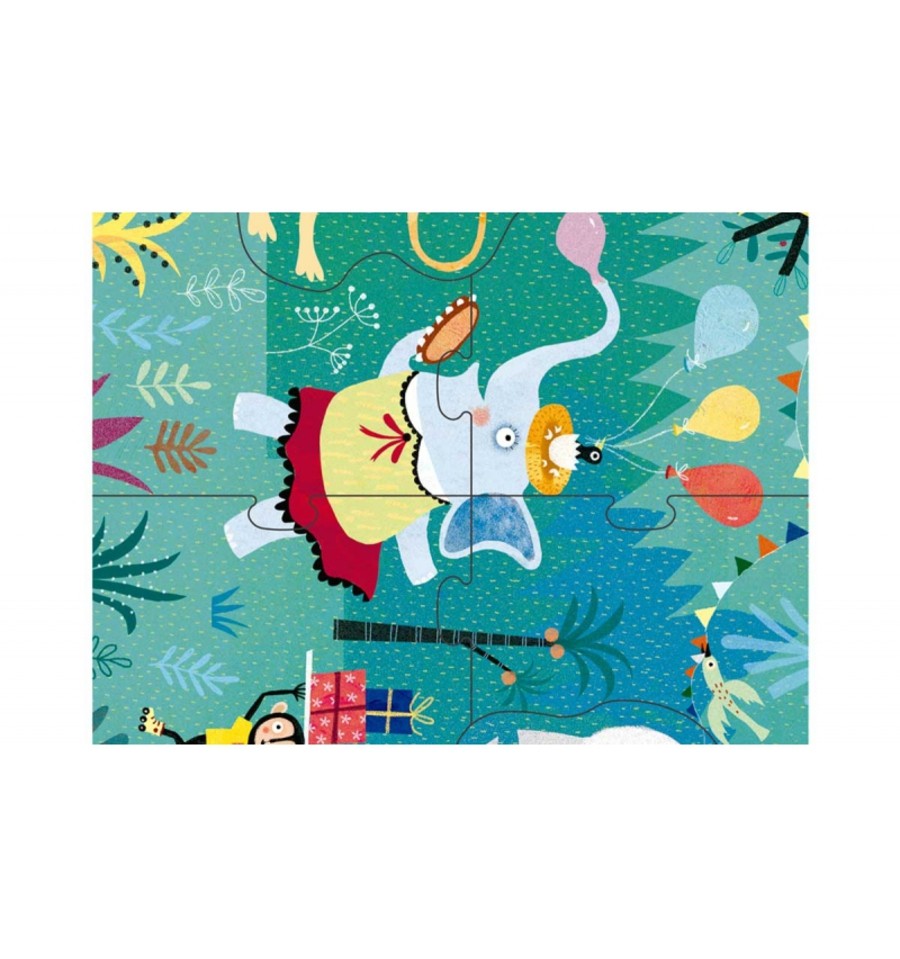 Meu quebra-cabeça da selva, quebra-cabeça progressivo de 2 a 8 peças