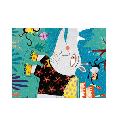 Meu quebra-cabeça da selva, quebra-cabeça progressivo de 2 a 8 peças