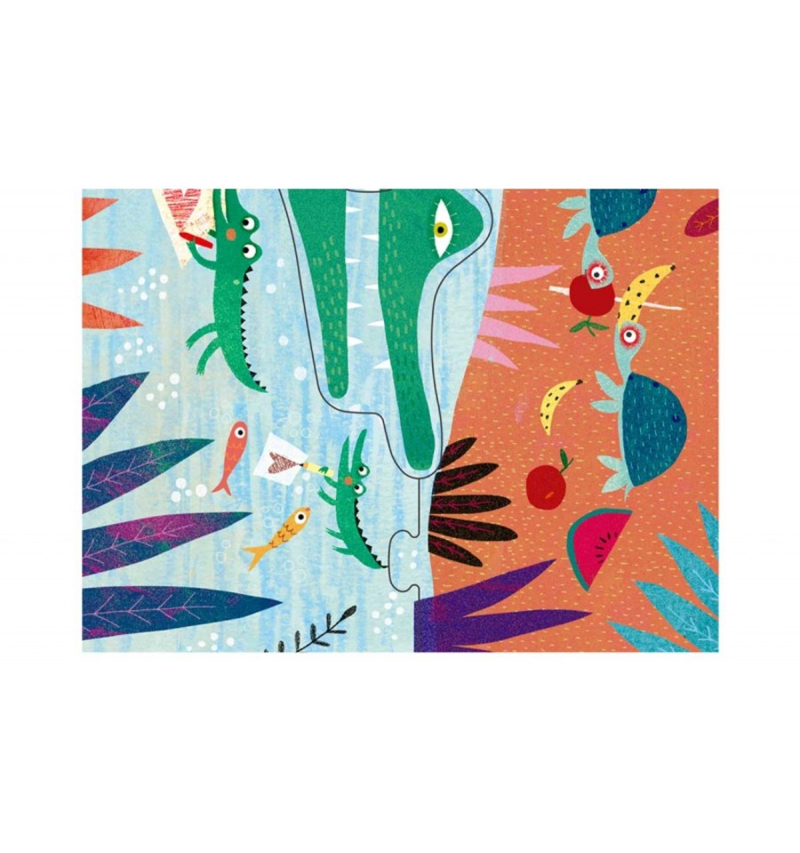 Meu quebra-cabeça da selva, quebra-cabeça progressivo de 2 a 8 peças